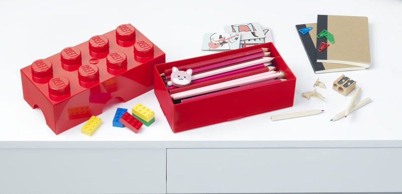 Lego pudełko klocek żółty, lunchbox, piórnik, pojemnik