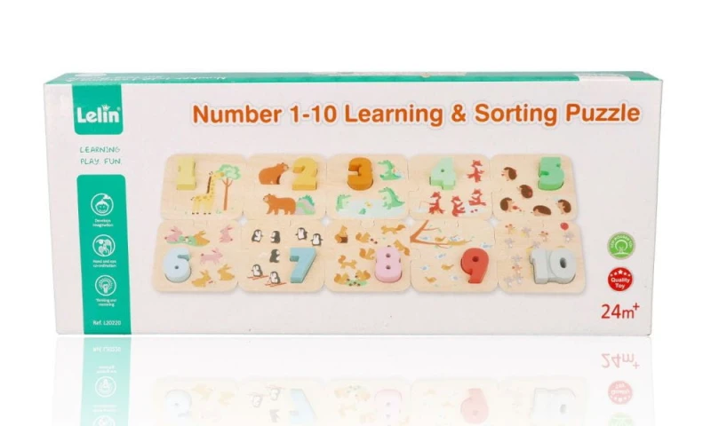Nauka liczenia puzzle 3D zwierzęta Lelin