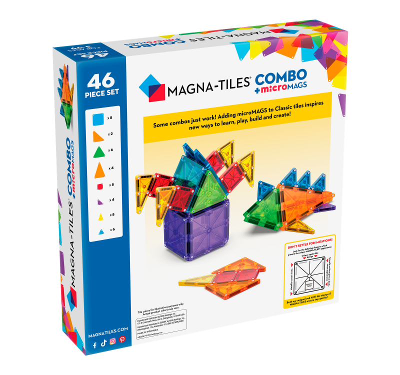 MAGNA-TILES klocki magnetyczne COMBO microMAGS 46 el.