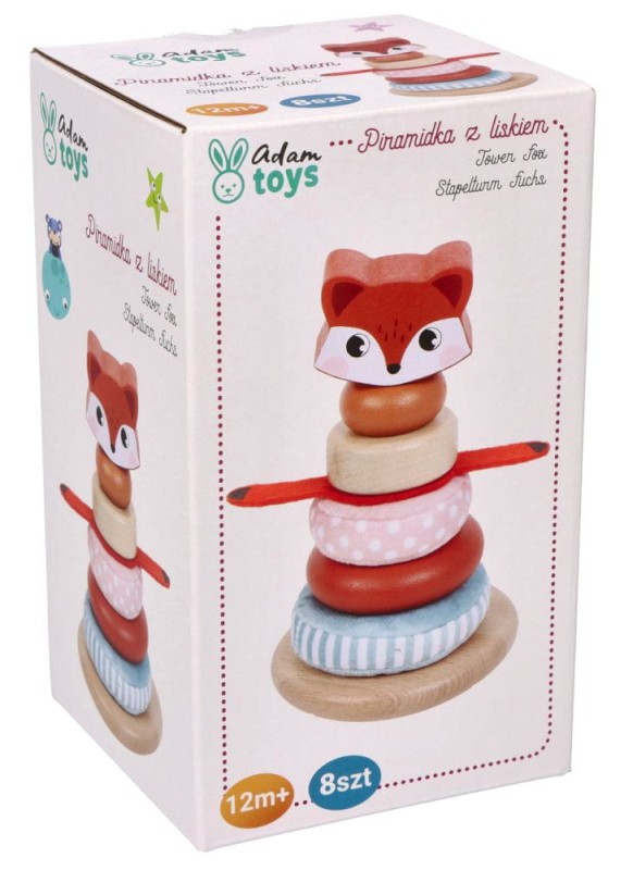 Układanka Lisek piramida z krążkami Adam Toys