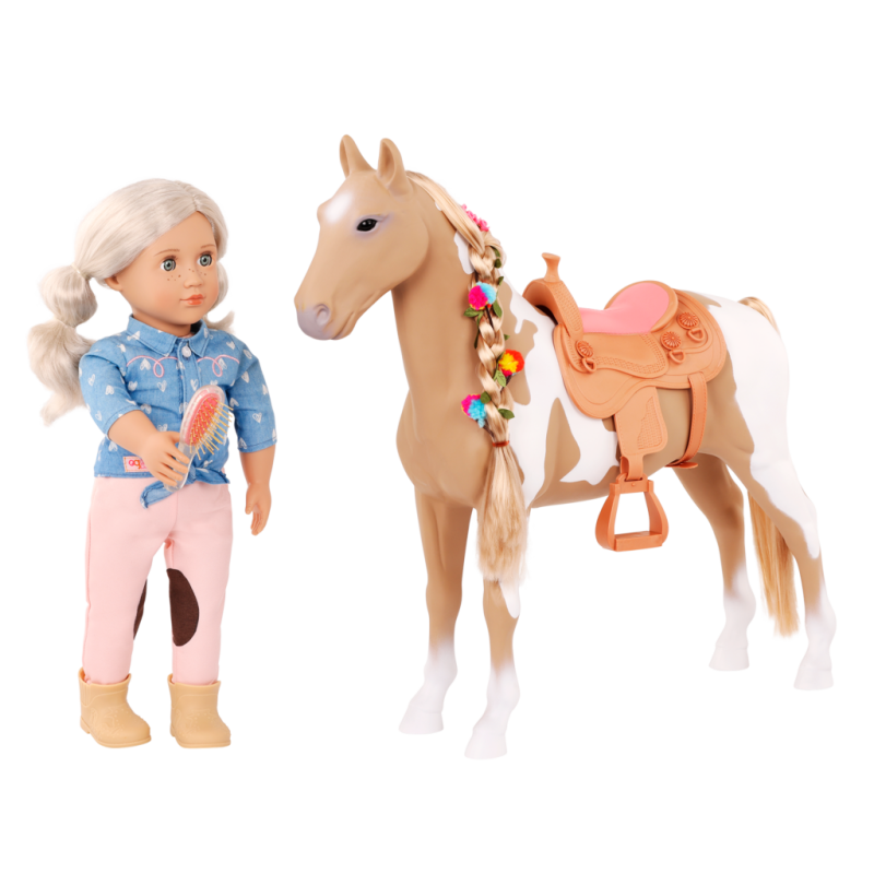 Koń Palomino z długą grzywą do czesania 50 cm Our Generation