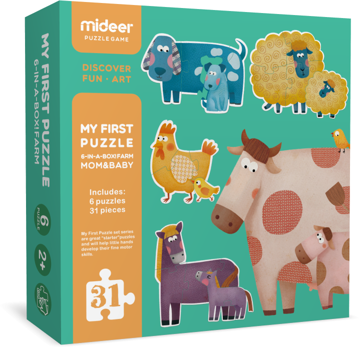 Moje pierwsze puzzle Zwierzęca rodzinka 25 elementów mideer