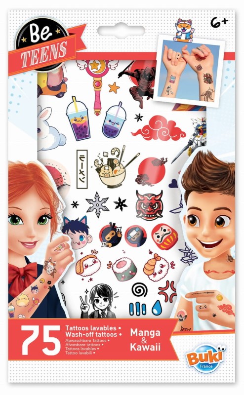 Tatuaże dla dzieci KAWAI 75 szt. Be Teens Buki