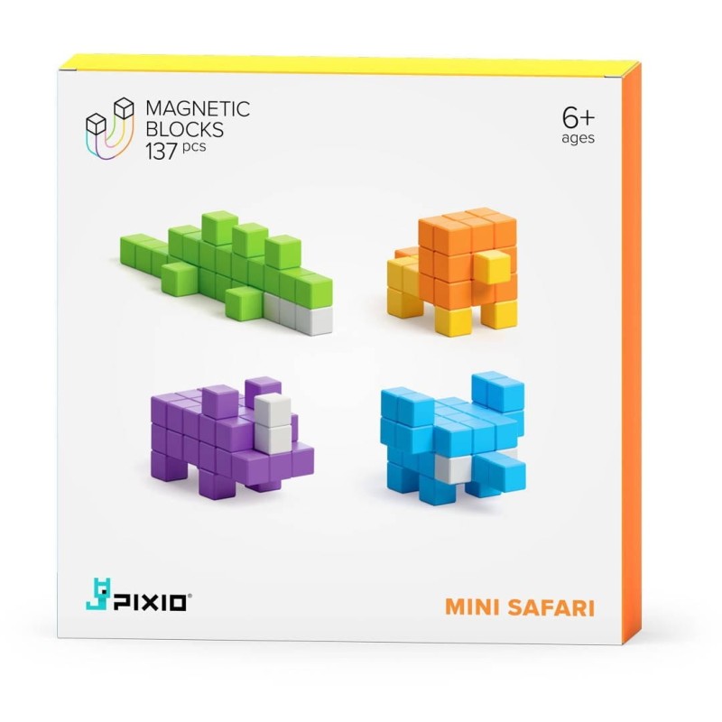 Klocki Magnetyczne 137 el. Mini Safari - Pixio