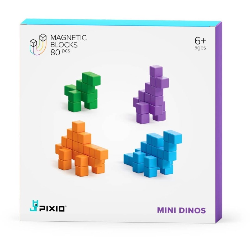 Klocki Magnetyczne 80 el. Mini Dinos - Pixio
