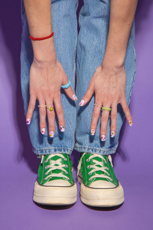 Naklejki na paznokcie kwiatki 120 sztuk omy