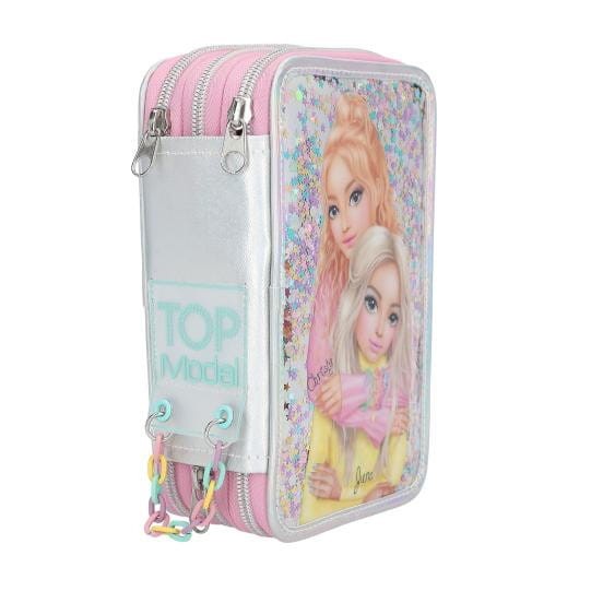 Piórnik z wyposażeniem brokatowy modelki TopModel