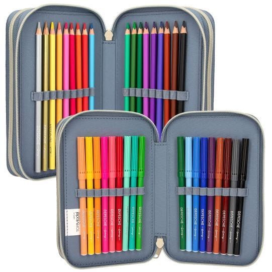 Piórnik szkolny TOPModel potrójny z wyposażeniem Lat Love