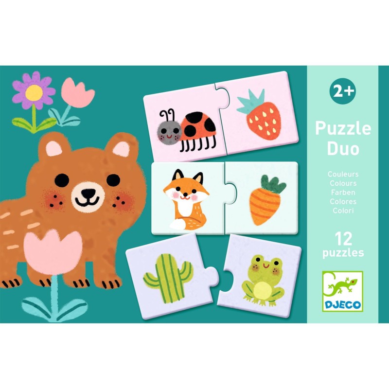 Puzzle dwuelementowe pary Kolory Djeco