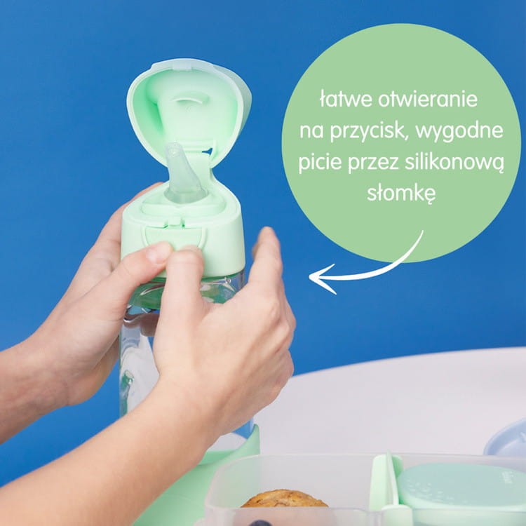 Butelka ze słomką 450 ml tritanowa, bidon Spearmint b.box