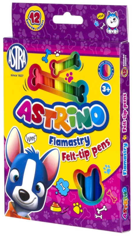 Flamastry Astrino 12 kolorów pisaki Astra
