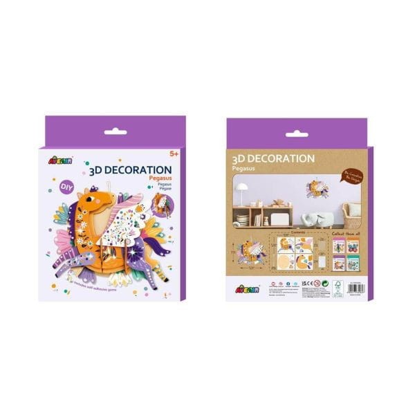 Dekoracja 3D koń pegaz zrób sam DIY Avenir