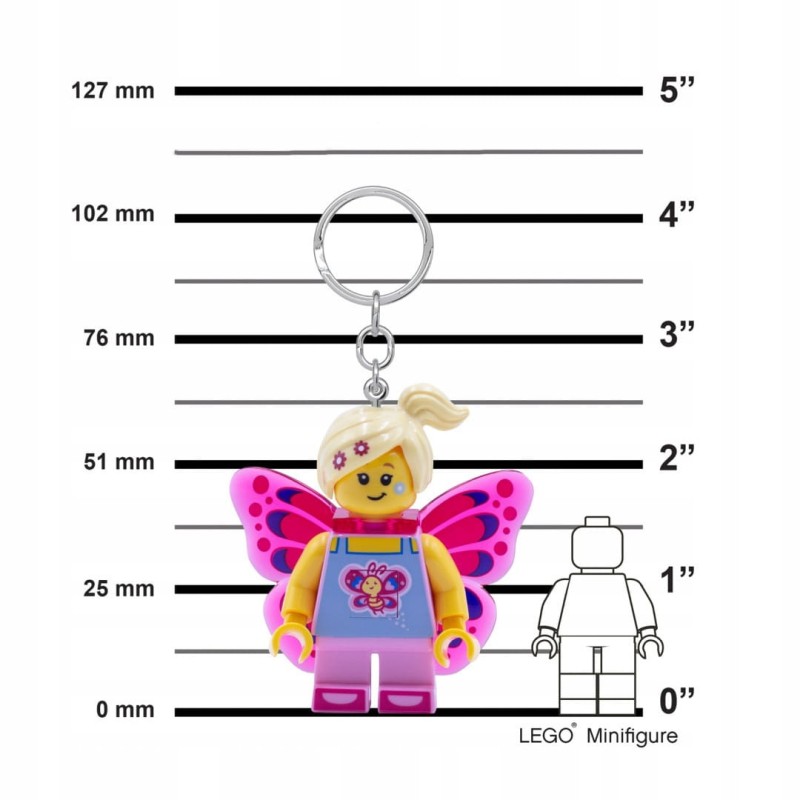Lego breloczek z latarką dziewczynka motyl
