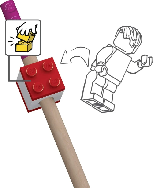 Lego kredki ołówkowe z nakładką-klockiem 12 kolorów