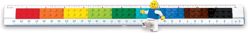 Lego linijka 15-30 cm z minifigurką i klockami 28 elem.