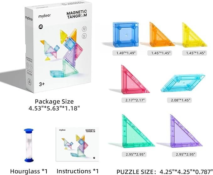 Tangram magnetyczny 3D z klepsydrą łamigłówka mideer