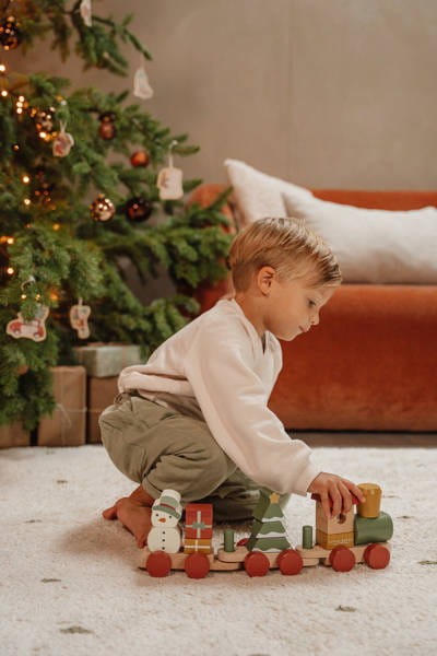 Świąteczny pociąg z klockami X-mas Little Dutch