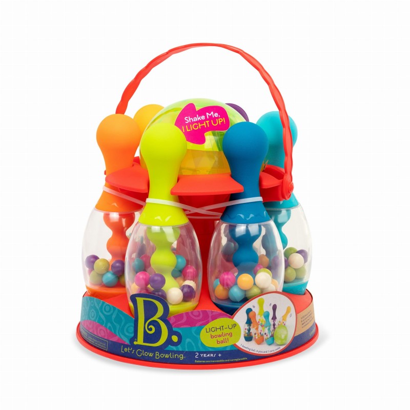 Gra w Kręgle Let’s Glow Bowling czerwone - b.toys