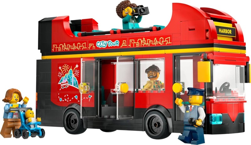 Czerwony, piętrowy autokar Lego 60407