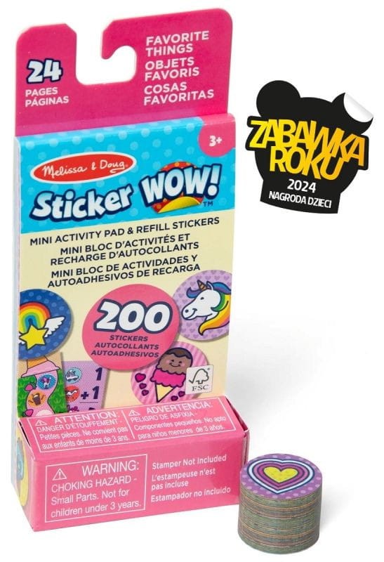 Naklejki uzupełniające i notesik zabaw Ulubione Sticker WOW Melissa & Doug