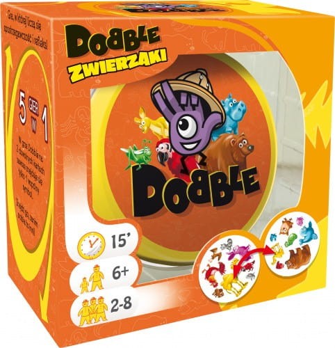 Gra Dobble Zwierzaki 5w1 - REBEL
