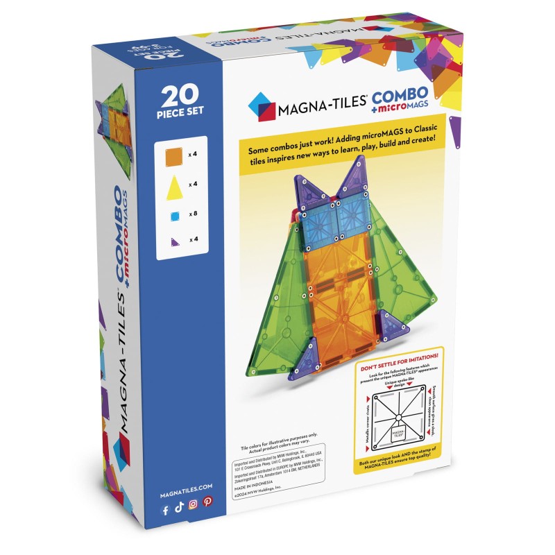 Klocki Magnetyczne microMAGS 20 el. COMBO MAGNA-TILES