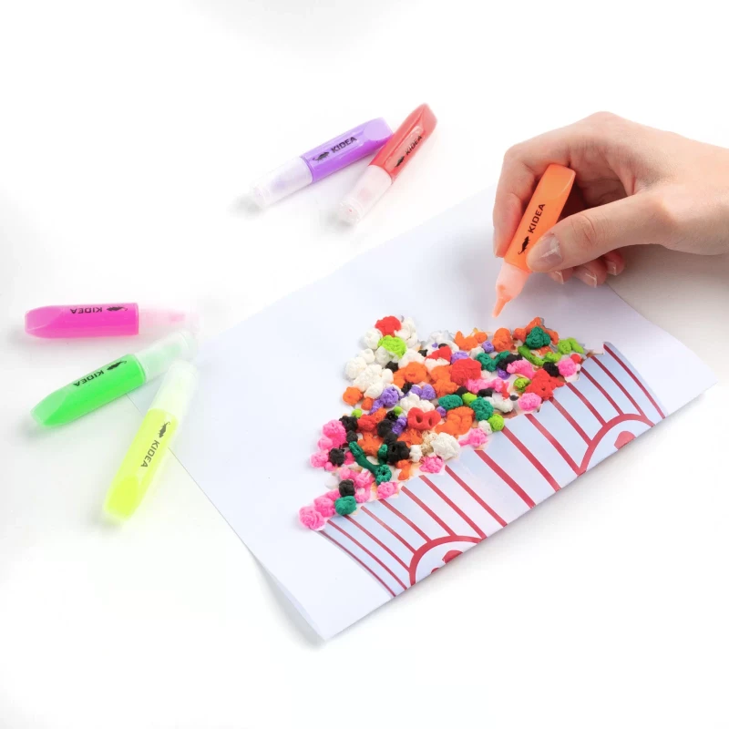 Pisaki 3D Popcorn żelowe 6 kolorów Kidea