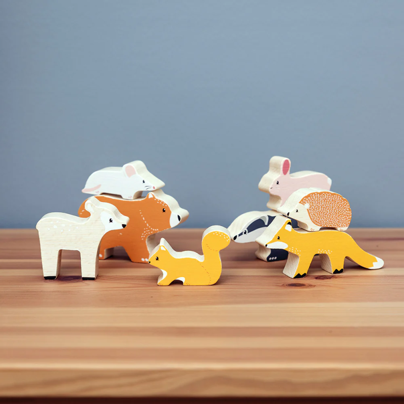 Zwierząta leśne drewniane figurki 8 szt. Bigjigs toys