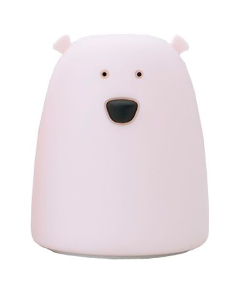 Miękka Silikonowa Lampka LED Róż Mały Miś - Rabbit&Friends