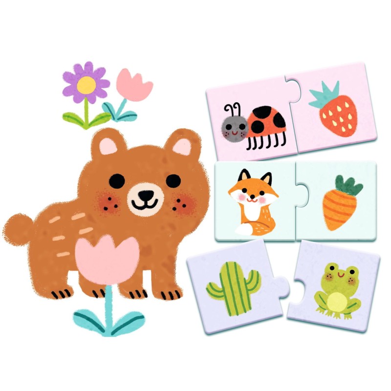 Puzzle dwuelementowe pary Kolory Djeco