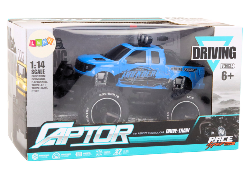 Auto terenowe RC 1:14 niebieskie sterowane na pilota Lean Toys