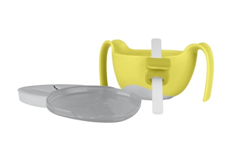 B.box - kubek niewysypek ze słomką 3w1 Bowl + straw żółty