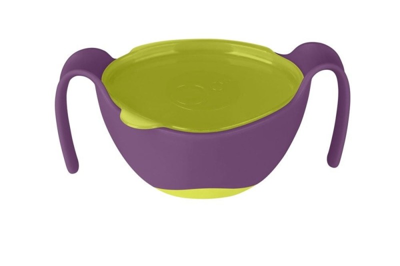 B.box - kubek niewysypek ze słomką 3w1 Bowl + straw fiolet