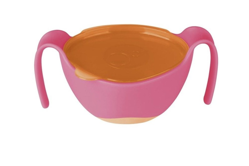 B.box - kubek niewysypek ze słomką 3w1 Bowl + straw róż