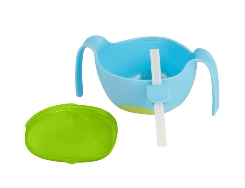B.box miseczka na zupę 400ml ze słomką i pokrywką Bowl XL niebieska