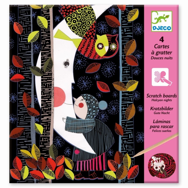 Wydrapywanka Niesamowita noc 4 szt.- Djeco