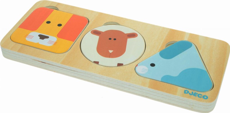 Puzzle Drewniane Zwierzątka Kształty - Djeco