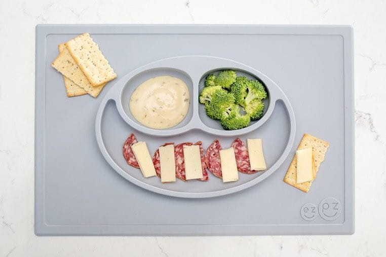 Silikonowy Talerzyk 2w1 Happy Mat Szary - ezpz