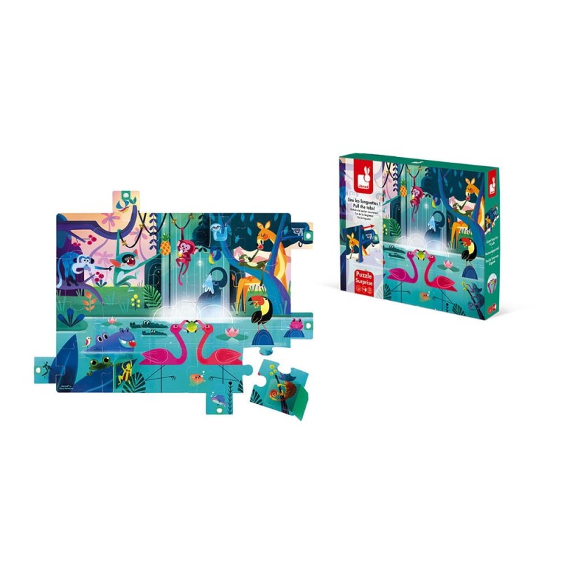 Puzzle z Okienkami 20 el. Uczta w Dżungli - Janod
