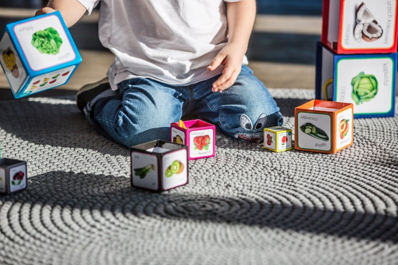 Kartonowe Klocki Wieża Owoce i Warzywa - Piramida Zabaw