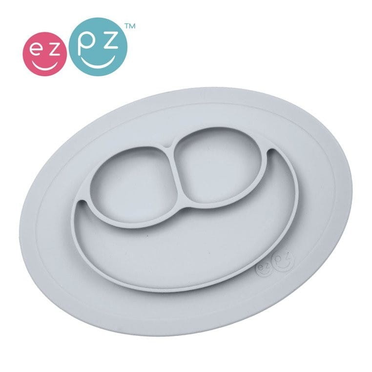 Silikonowy Talerzyk 2w1 Pastelowy Szary Mini Mat - ezpz