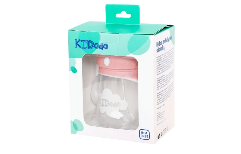Bidon z Obciążoną Słomką Różowy 260 ml - Kidodo