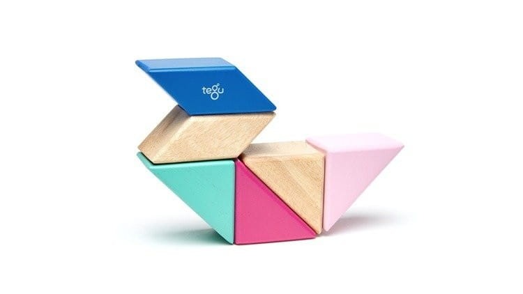 Drewniane klocki magnetyczne Prism Pocket Pouch Blossom - Tegu