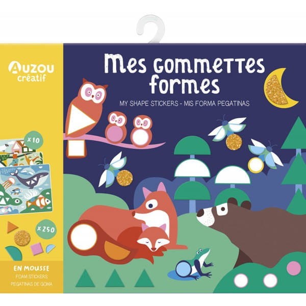 Plansze z Geometrycznymi Naklejkami Zwierzęta - Auzou