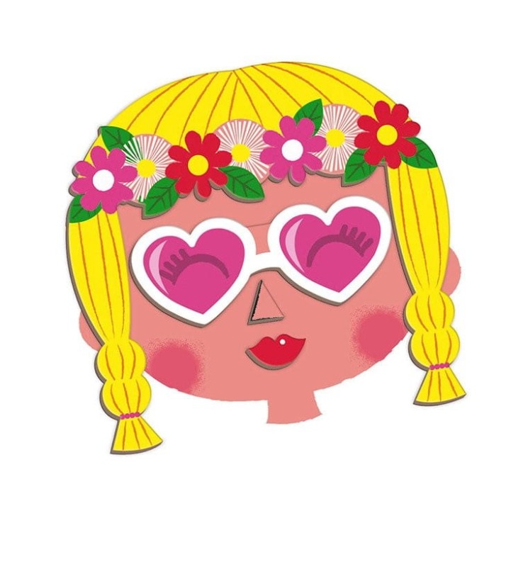 Magnetyczna Układanka Śmieszne Buzie Dziewczynka Magnetibook - Janod