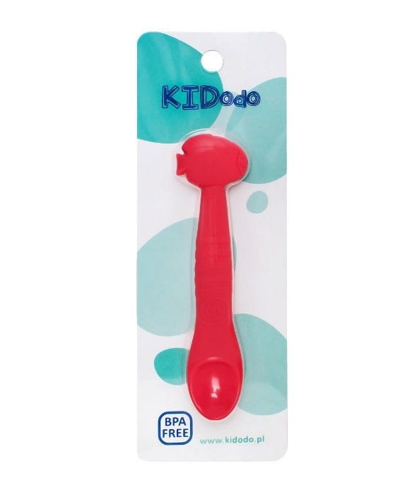 Silikonowa Łyżeczka Gryzak Czerwona Rybka - Kidodo