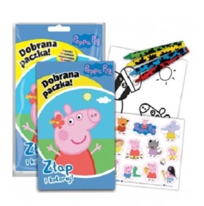 Świnka Peppa Kolorowanka z Kredkami i Naklejkami