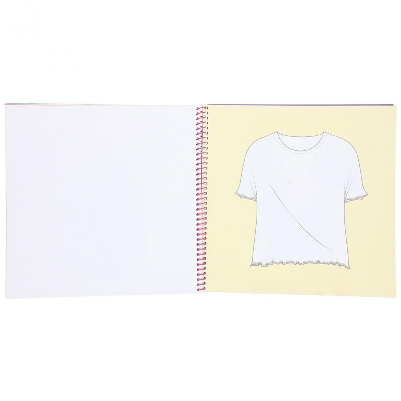 Projektowanie Bluzek Szkicownik z Naklejkami i Szablonami T-Shirt Designer - Top Model