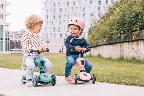 Ultralekki Kask Ochronny z Lampką LED na Hulajnogę i Rower  dzieci 1-5 lat Crossline - Scoot & Ride