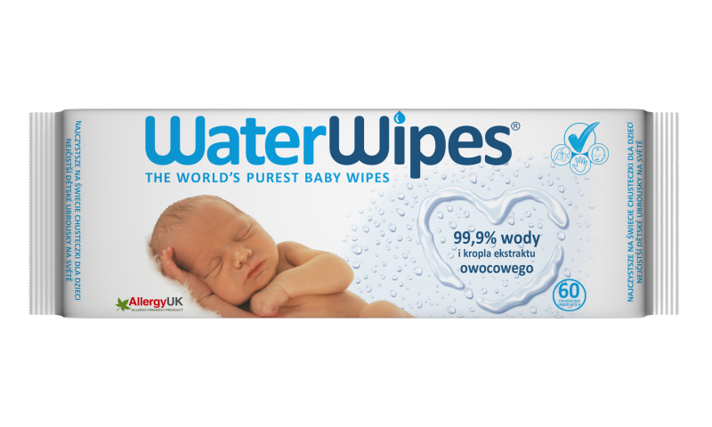 Chusteczki nawilżane nasączane wodą, 60szt - WaterWipes